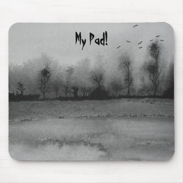 design för samtida abstrakt, svart och Mousepad Musmatta (Framsidan)