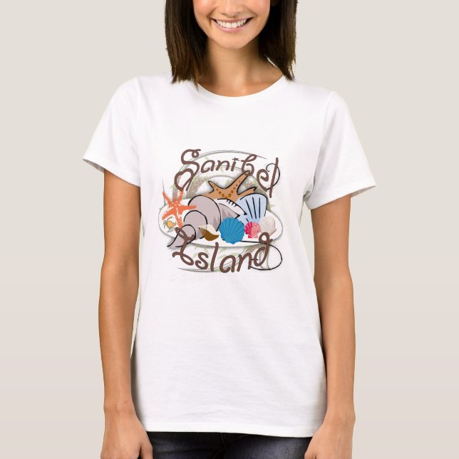 Design för Sanibel öFlorida snäckskal T Shirt (Framsida)