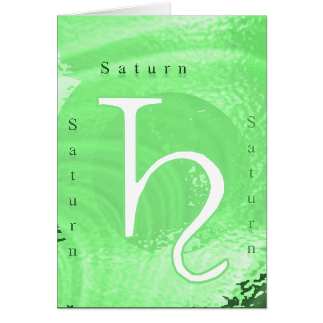 Design för Saturn Zodiacastrologi Hälsningskort (Framsidan)