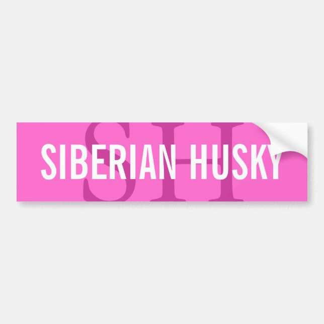 Design för siberian huskyavelMonogram Bildekal (Framsidan)