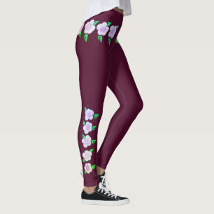 Design för söt Lila Blommigt Leggings