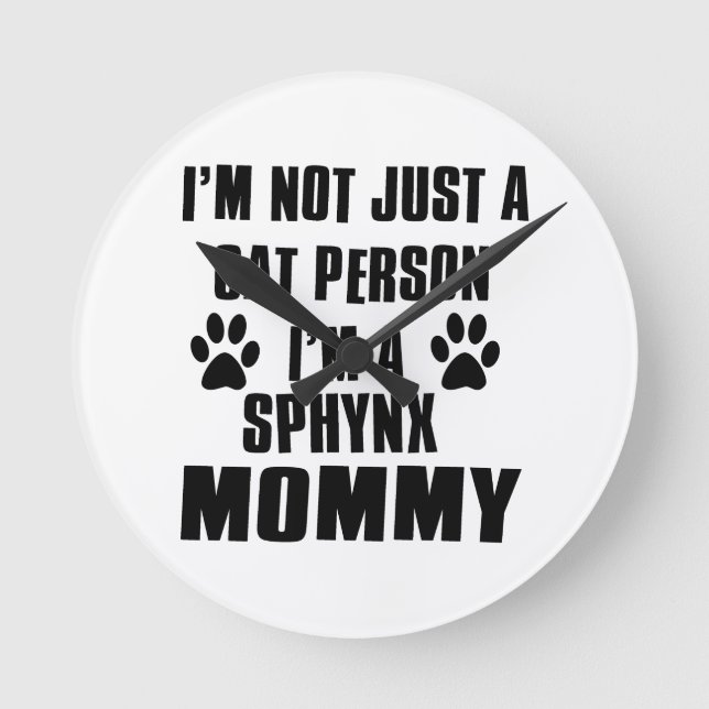 Design för Sphynx skjortakatt Rund Klocka (Framsida)