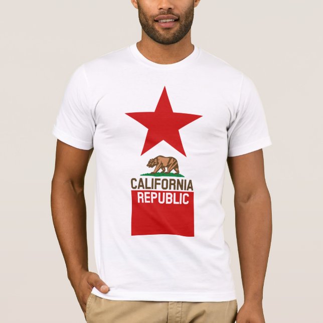Design för stjärna för KALIFORNIEN REPUBLIKstatlig Tee Shirt (Framsida)