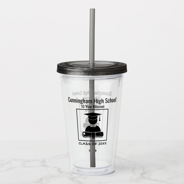 Design för svart för högstadiummöteanpassningsbar take away mugg (Framsida)