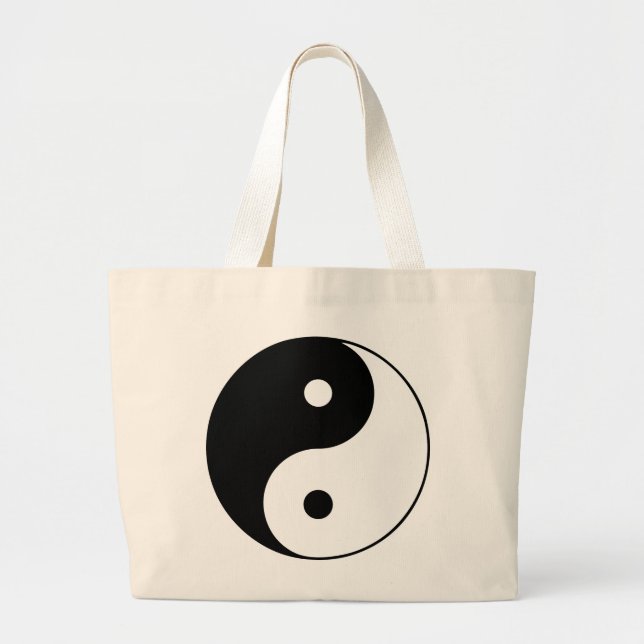 Design för symbol för Yin Yang svart vitklassiker Jumbo Tygkasse (Framsidan)