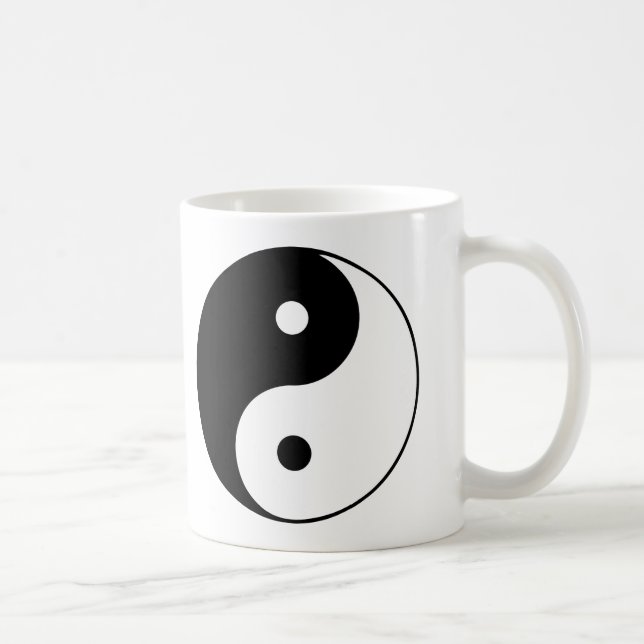 Design för symbol för Yin Yang svart vitklassiker Kaffemugg (Höger)