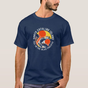 Design för T-tröja för vintageSanta Catalina ö T-shirt