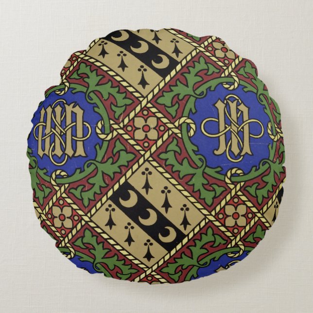 Design för tapet för diamanttryck ecklesiastisk rund kudde (Framsidan)