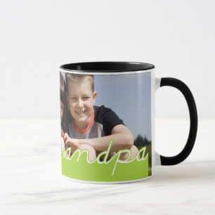 Design för text för grönt för foto för fars mugg