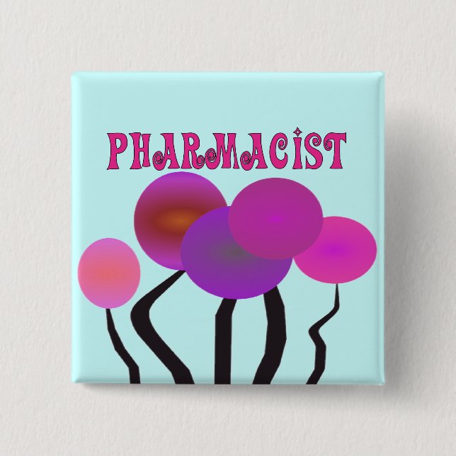 Design för träd för Pharmacistgåvor Artsy Knapp (Framsida)