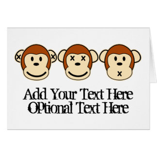 Design för tre apor hälsningskort