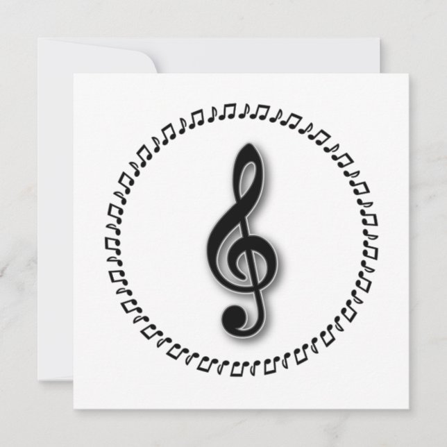 Design för treble Clef Music Inbjudningar (Framsida)