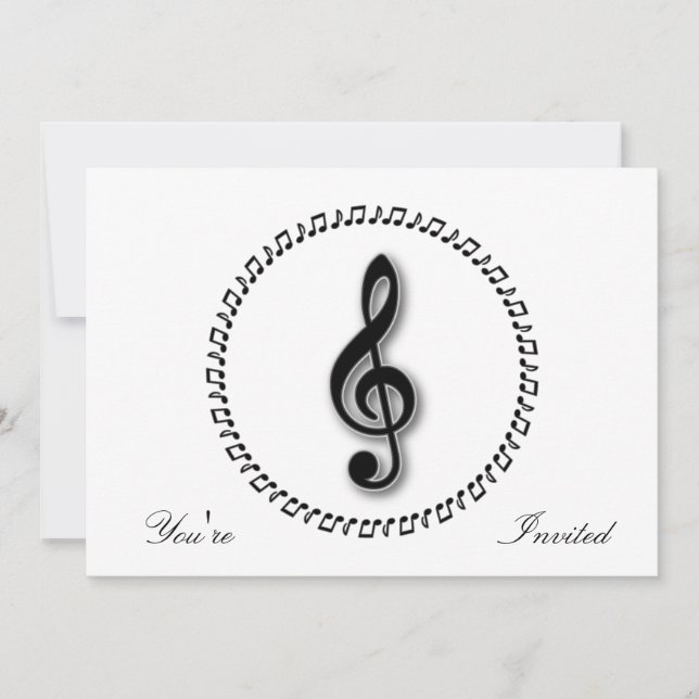 Design för treble Clef Music Inbjudningar (Framsida)
