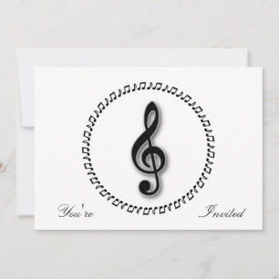 Design för treble Clef Music Inbjudningar