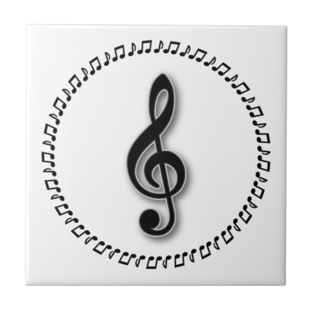 Design för treble Clef Music Kakelplatta (Framsidan)