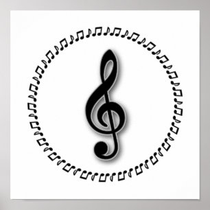 Design för treble Clef Music Poster