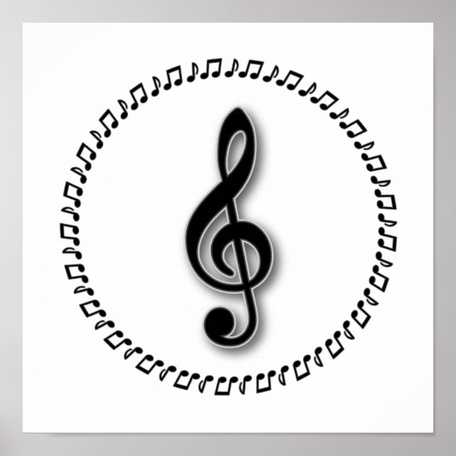 Design för treble Clef Music Poster (Framsidan)