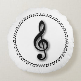 Design för treble Clef Music Rund Kudde
