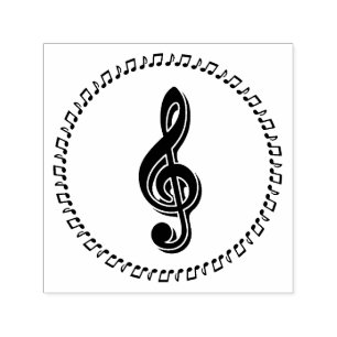 Design för treble Clef Music Självfärgande Stämpel