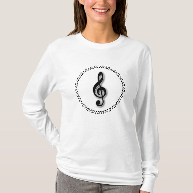 Design för treble Clef Music Tee Shirt (Framsida)