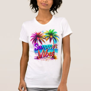 Design för Tropical Rainbow Handflatan Träd T Shirt