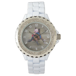 Design för Trumma-Tävla RodeoCowgirl Armbandsur