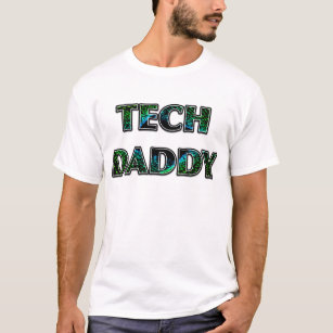 Design för utrymme "för TECH-PAPPA" mörk Tee Shirt