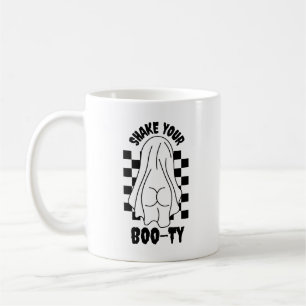 Design för värdknapp - "Skaka din boo-ty" Kaffemugg