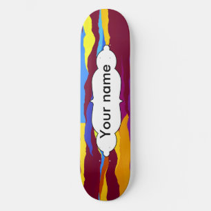 Design för vattenfärgvågarabstrakt mini skateboard bräda 18,5 cm