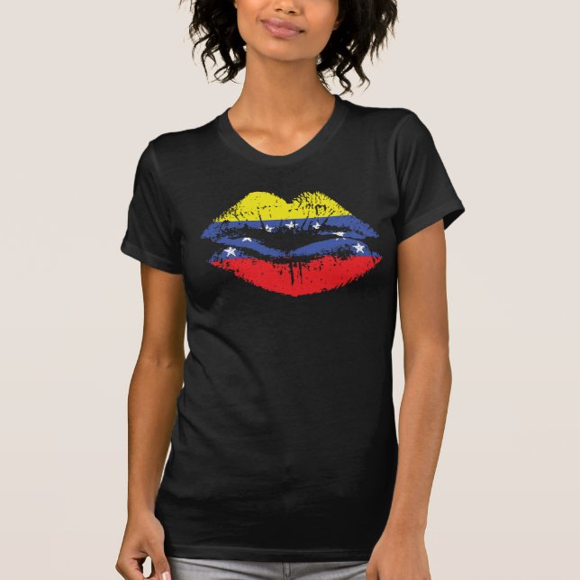 Design för Venezuela läppartshirt för women. Tee Shirt (Framsida)