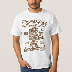 Design för vintage för festival för film för t shirt