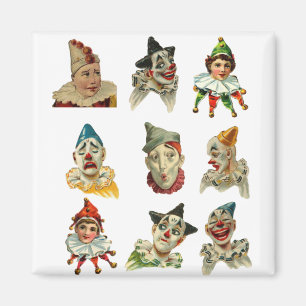 design för vintageclownansikte magnet