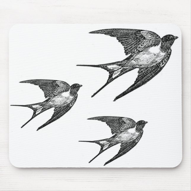 Design för vintagesvartsvala musmatta (Framsidan)