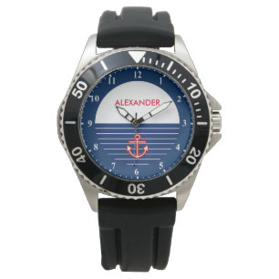 Design för vit ankarpunkt för sjöflottan armbandsur