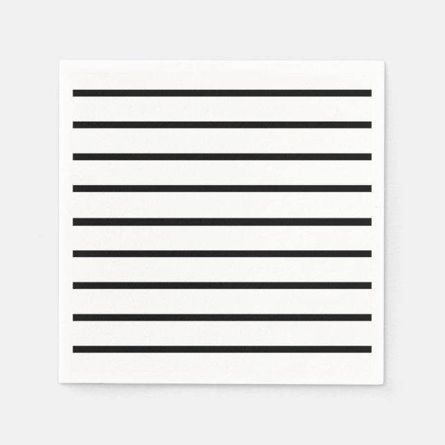 Design för vit och svart Rand Pappersservett (Framsidan)