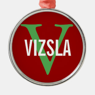 Design för Vizsla avelMonogram Julgransprydnad Metall