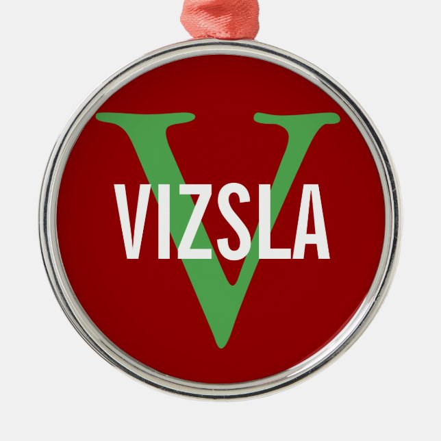 Design för Vizsla avelMonogram Julgransprydnad Metall (Framsidan)
