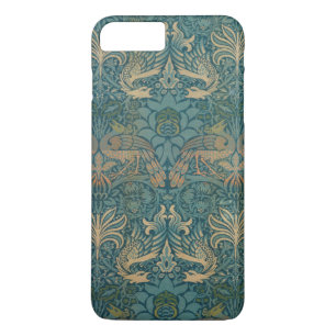 Design för William Morris påfågel- och draketex
