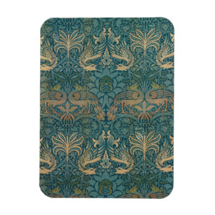 Design för William Morris påfågel- och draketex Magnet