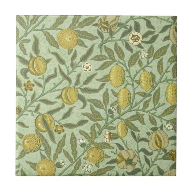 Design för William Morris Pomegranatefrukt Kakelplatta (Framsidan)