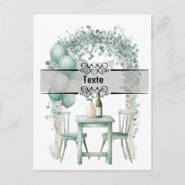 Design Invitation vert sauge à personnaliser Inbjudan Vykort