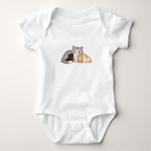 Design - Kattfamilj Knuffelporträtt - T-Shirt