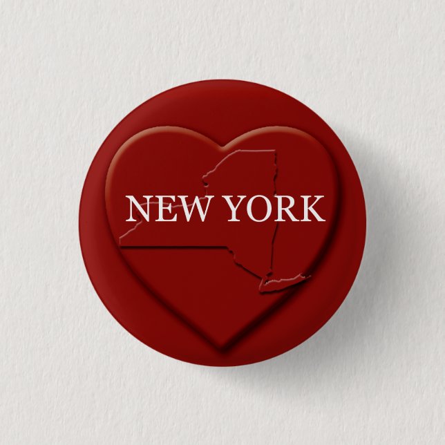 Design-knapp i New York Heart Karta Knapp (Framsida)
