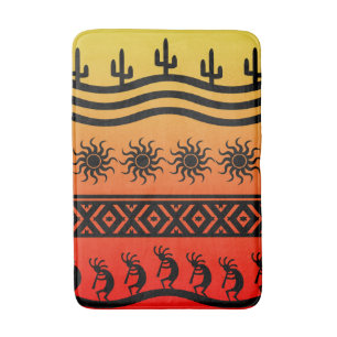 Design Kokopelli för Southwest för ökensolkaktu Badrumsmatta