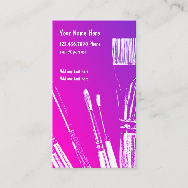 Design-mall för Affärskort för konstnärliga målare Visitkort (Framsida)