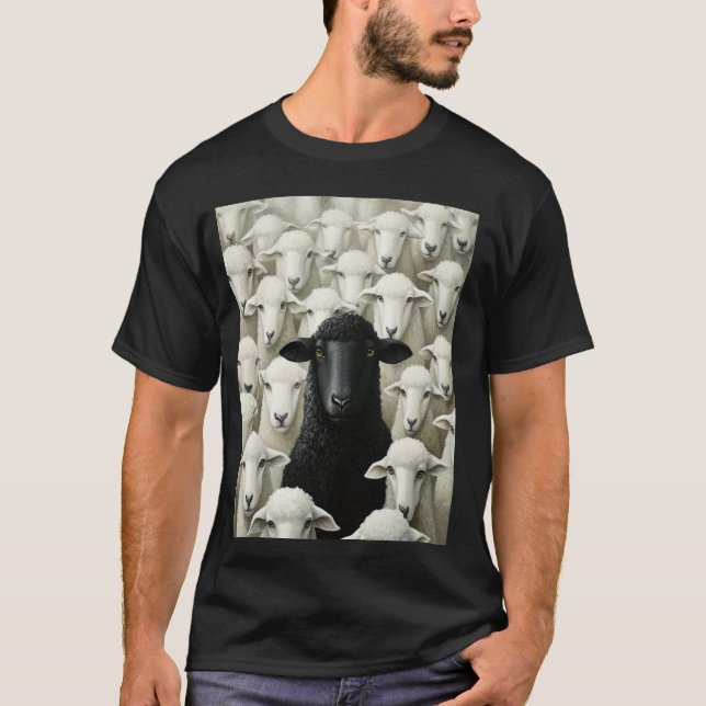 Design Med Får På T Shirt (Framsida)