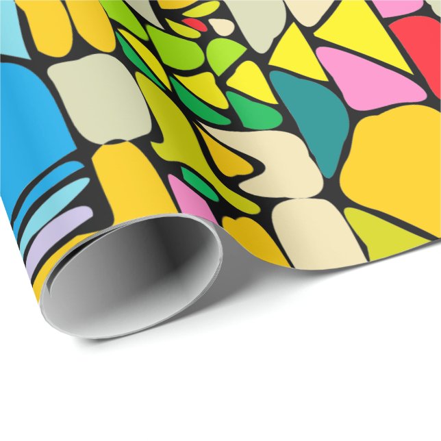 Design med Färg-block Presentpapper (Rullad Hörn)