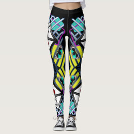 Design med färgglada mönster leggings