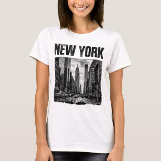 Design med svart och vitt foto av New York T Shirt