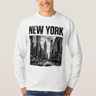 Design med svart och vitt foto av New York T Shirt